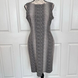 Nine West Dress Women's Sleeveless Dress Sz‎ 10 Animal Print Black White Bodycon